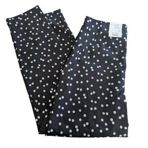 NWT Time And Tru Women Pants Size 6 Black Polka Dot High Rise